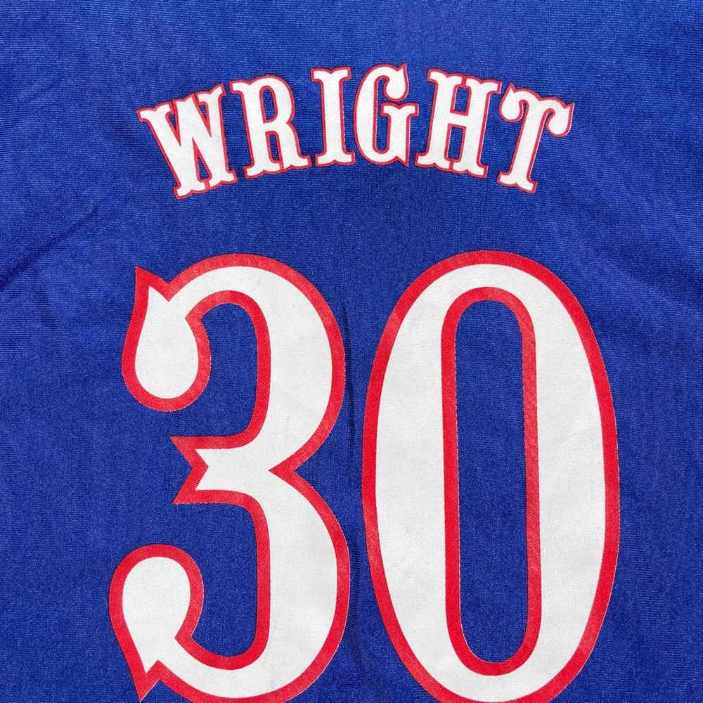 Kansas Jayhawks Adidas Basketball Jersey Men 2XL Blue #30 Julian Wright